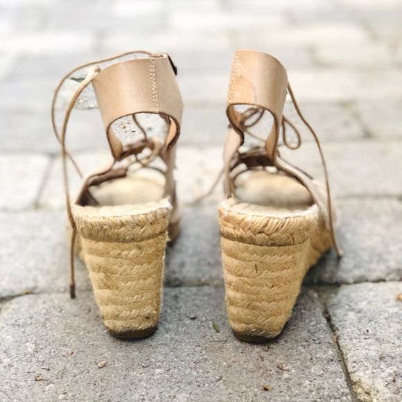 Lace-up Wedge Espadrilles - Picture 2 of 3